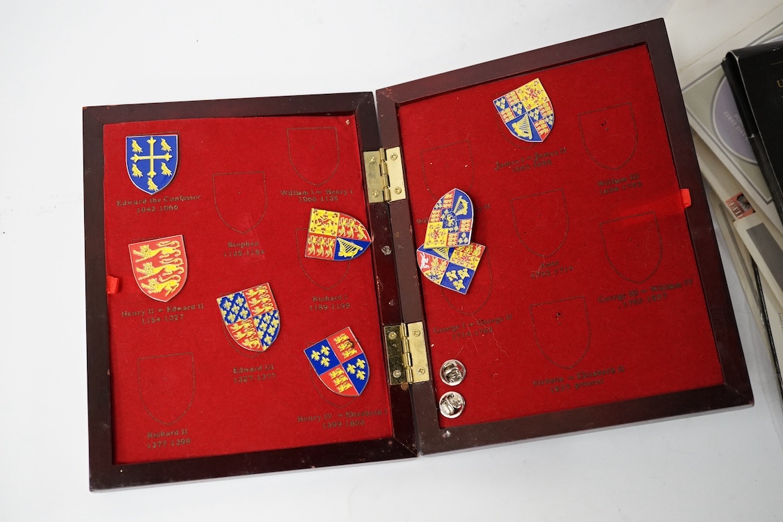 A Service Medal of the Order of St John’s with two clasps, together with a United Kingdom brilliant uncirculated coin collection 2008, plus a few other items. Condition - fair.